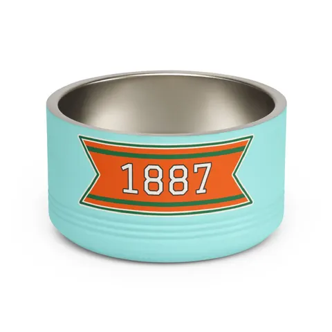 FAMU 1887 Orange & Green Energy Pet Bowl — front view
