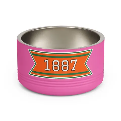 FAMU 1887 Orange & Green Energy Pet Bowl — front view