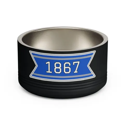 Fayetteville State 1867 Blue & Silver Pet Bowl — front view