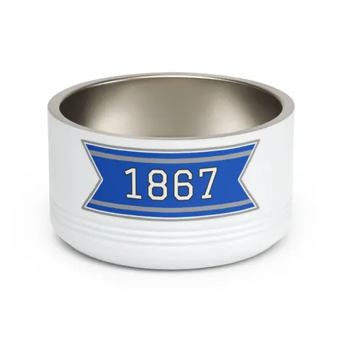 Fayetteville State 1867 Blue & Silver Pet Bowl — front view