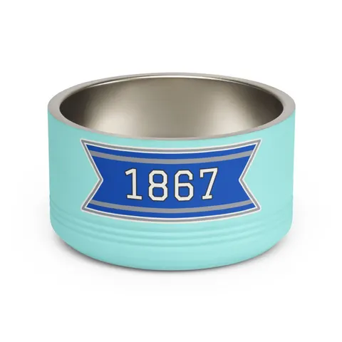 Fayetteville State 1867 Blue & Silver Pet Bowl — front view