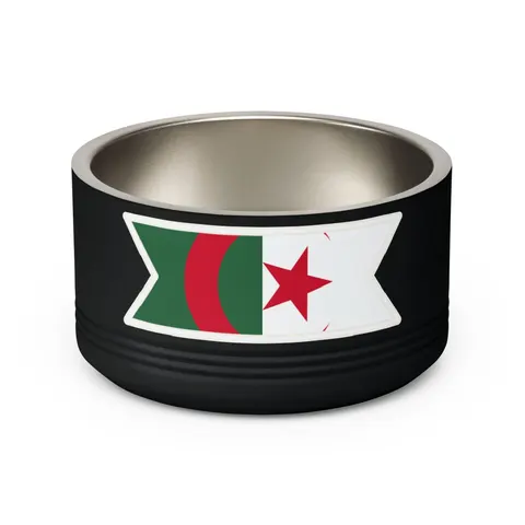 Algeria Green White Red Crescent Pet Bowl — back view