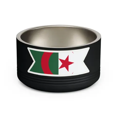 Algeria Green White Red Crescent Pet Bowl — front view