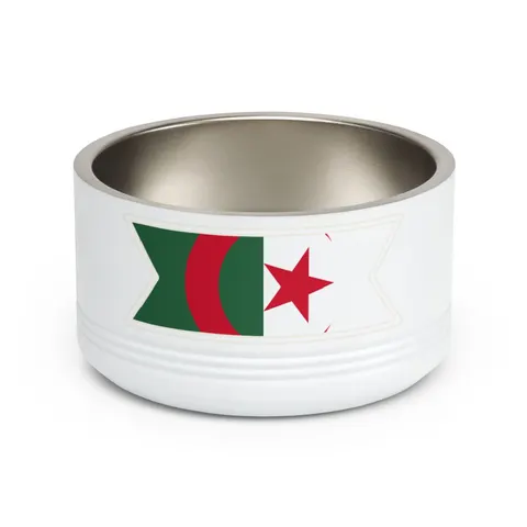 Algeria Green White Red Crescent Pet Bowl — front view