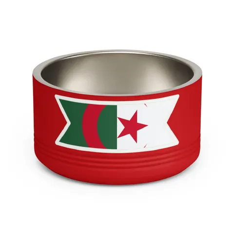 Algeria Green White Red Crescent Pet Bowl — front view