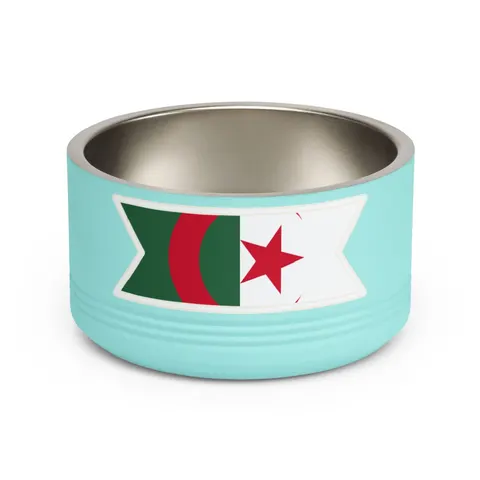 Algeria Green White Red Crescent Pet Bowl — front view