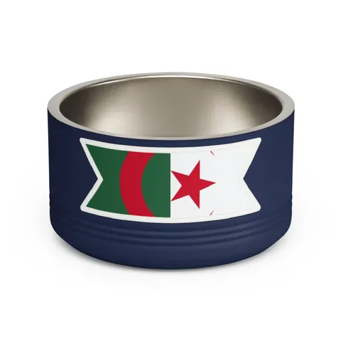 Algeria Green White Red Crescent Pet Bowl — front view
