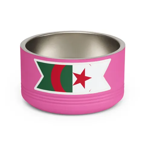 Algeria Green White Red Crescent Pet Bowl — front view