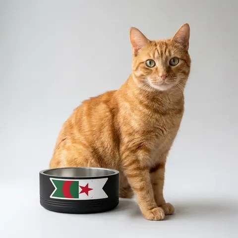 Algeria Green White Red Crescent Pet Bowl