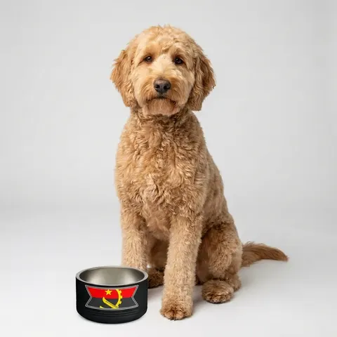 Angola Red Black & Emblem Pet Bowl