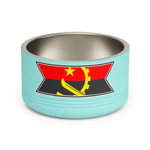 Angola Red Black & Emblem Pet Bowl — front view