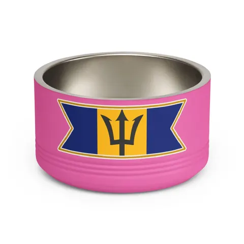Barbados Blue Gold Trident Pet Bowl — front view