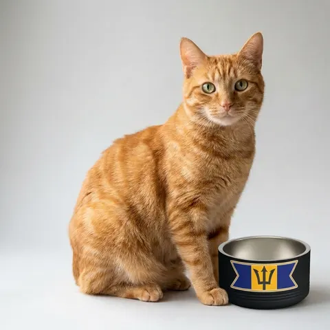 Barbados Blue Gold Trident Pet Bowl