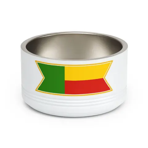 Benin Green Yellow Red Block Pet Bowl — front view