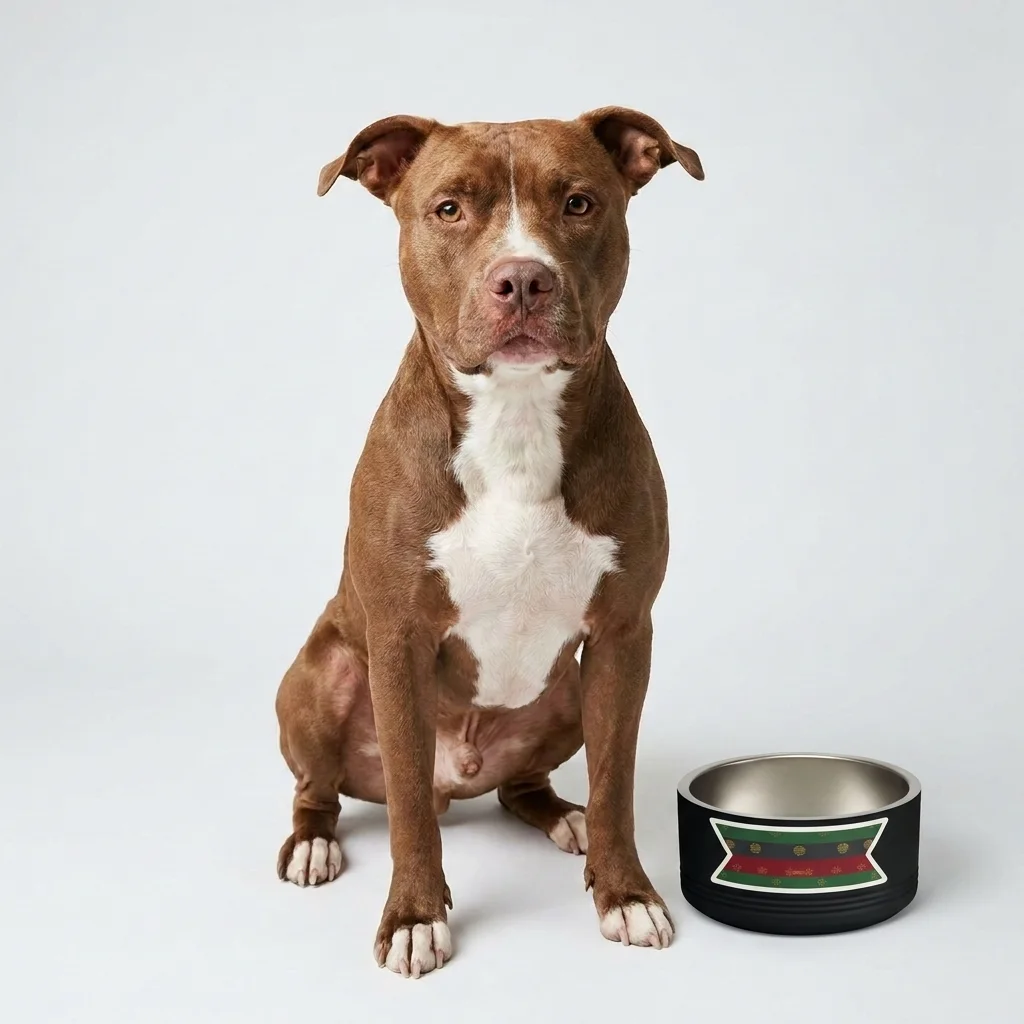 Black American Heritage Black American Heritage Flag Pet Bowl — lifestyle view