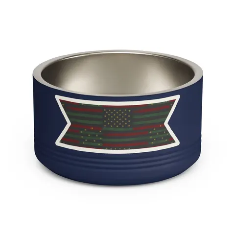Black American Pan-African Stars & Stripes Pet Bowl — front view