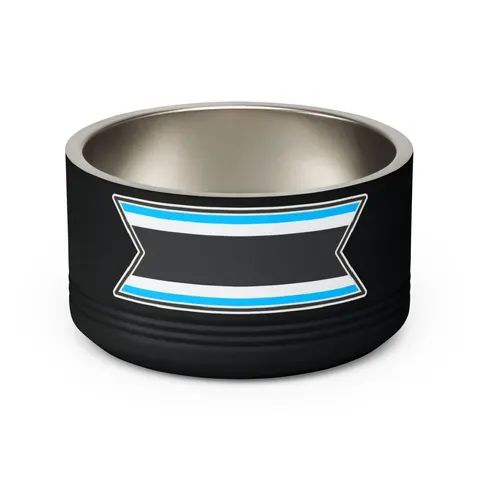 Botswana Blue & Black Stripe Pet Bowl — back view