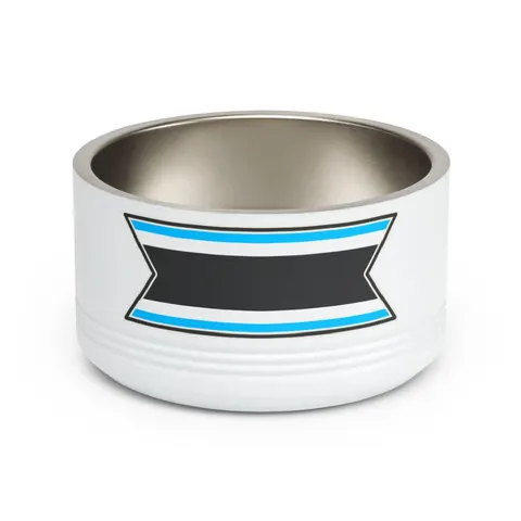 Botswana Blue & Black Stripe Pet Bowl — front view