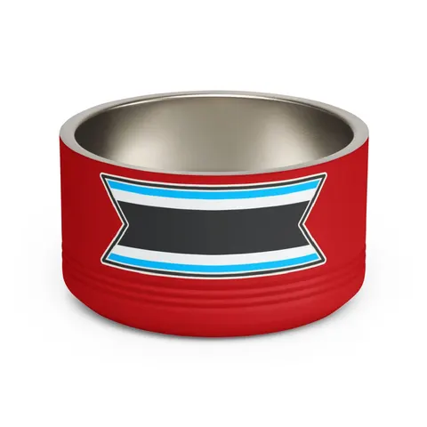 Botswana Blue & Black Stripe Pet Bowl — front view