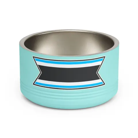 Botswana Blue & Black Stripe Pet Bowl — front view