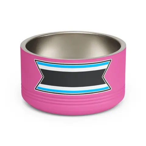 Botswana Blue & Black Stripe Pet Bowl — front view