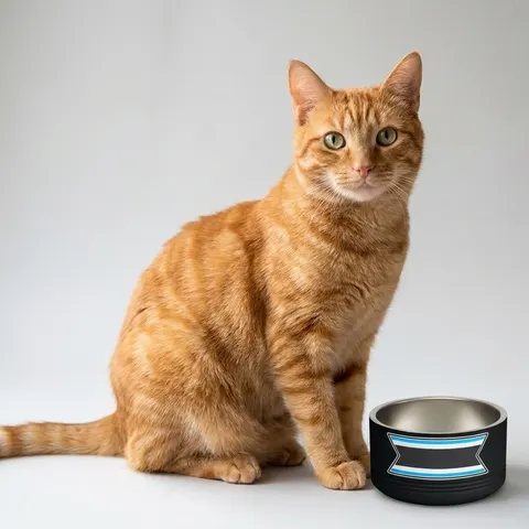 Botswana Blue & Black Stripe Pet Bowl