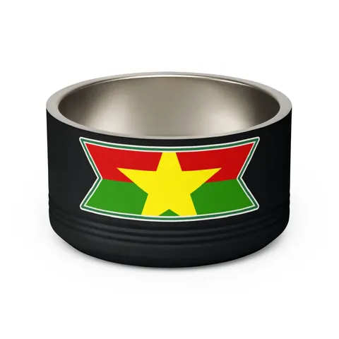 Burkina Faso Red Green Star Pet Bowl — back view