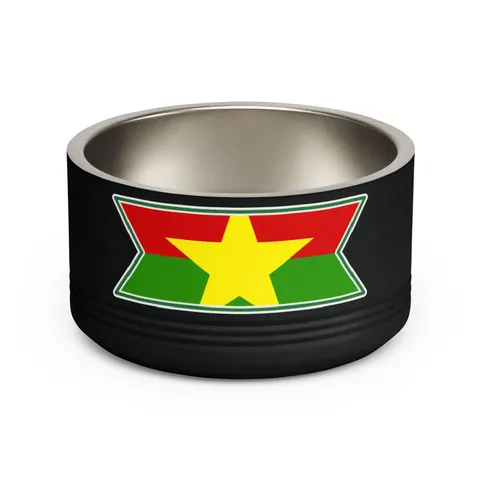 Burkina Faso Red Green Star Pet Bowl — front view