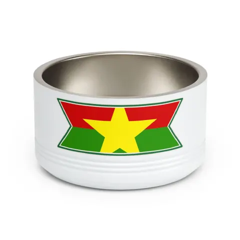 Burkina Faso Red Green Star Pet Bowl — front view