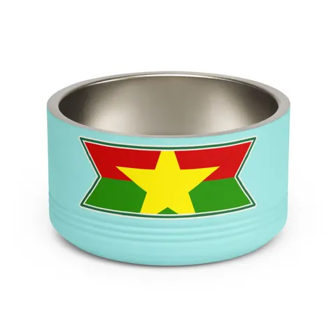 Burkina Faso Red Green Star Pet Bowl — front view