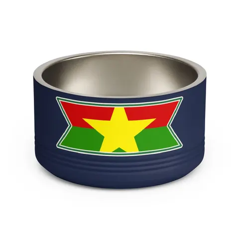 Burkina Faso Red Green Star Pet Bowl — front view