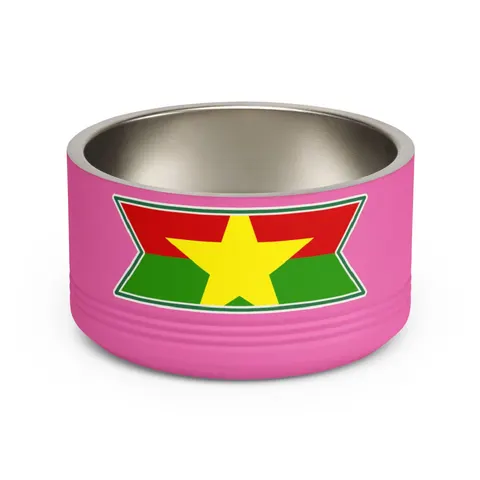 Burkina Faso Red Green Star Pet Bowl — front view