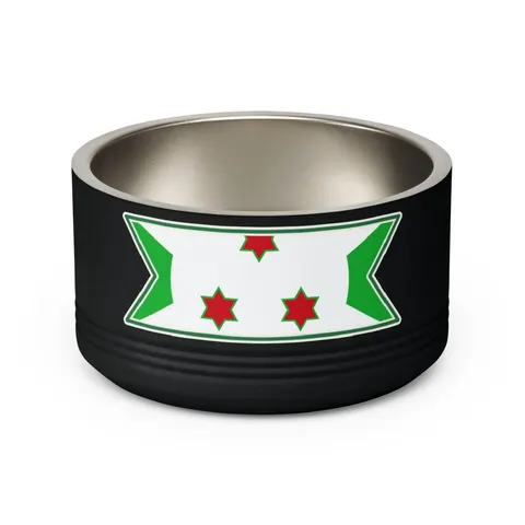 Burundi White Saltire Pet Bowl — back view