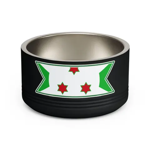 Burundi White Saltire Pet Bowl — front view