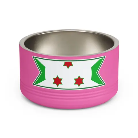 Burundi White Saltire Pet Bowl — front view