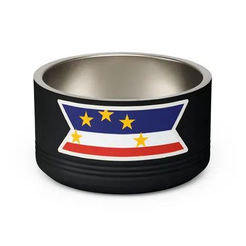 Cabo Verde Blue Stripe & Stars Pet Bowl — back view
