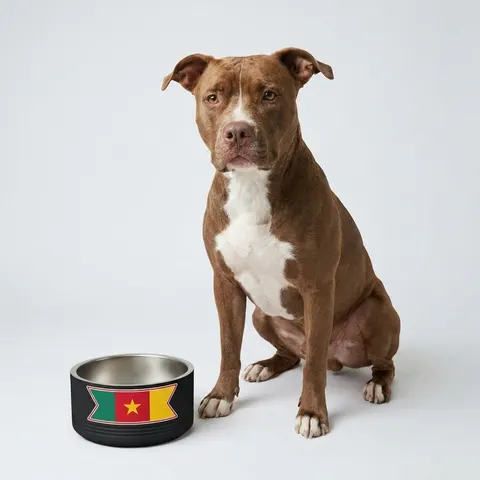 Cameroon Green Red Yellow Star Pet Bowl