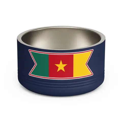 Cameroon Green Red Yellow Star Pet Bowl — front view