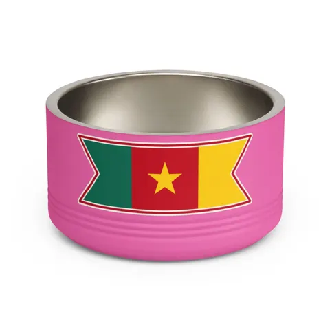 Cameroon Green Red Yellow Star Pet Bowl — front view
