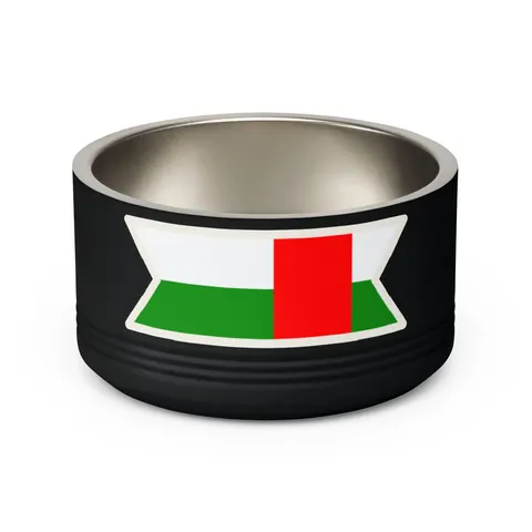 Central African Republic Stripes & Red Cross Pet Bowl — back view