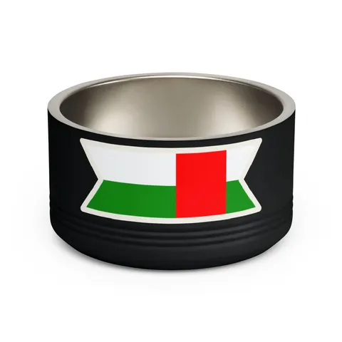 Central African Republic Stripes & Red Cross Pet Bowl — front view