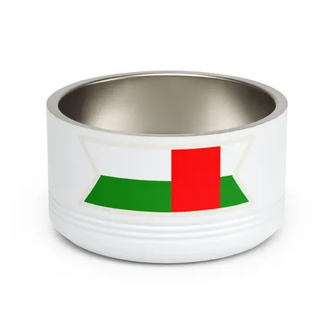 Central African Republic Stripes & Red Cross Pet Bowl — front view