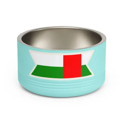 Central African Republic Stripes & Red Cross Pet Bowl — front view