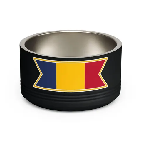 Chad Blue Yellow Red Pet Bowl — front view