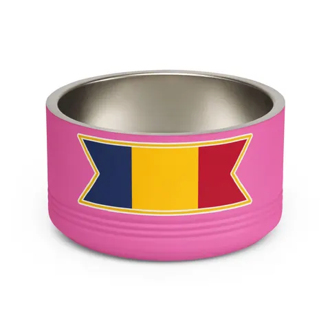 Chad Blue Yellow Red Pet Bowl — front view