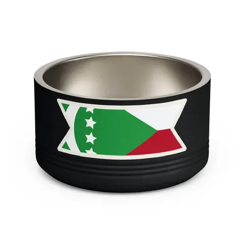 Comoros Green Triangle & Stripes Pet Bowl — front view