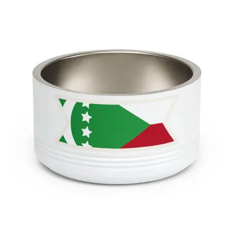 Comoros Green Triangle & Stripes Pet Bowl — front view