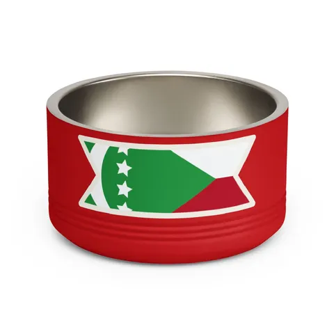 Comoros Green Triangle & Stripes Pet Bowl — front view