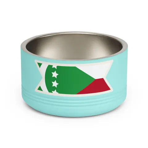 Comoros Green Triangle & Stripes Pet Bowl — front view