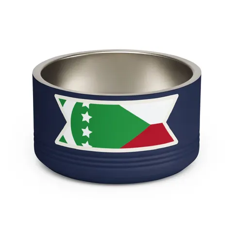 Comoros Green Triangle & Stripes Pet Bowl — front view